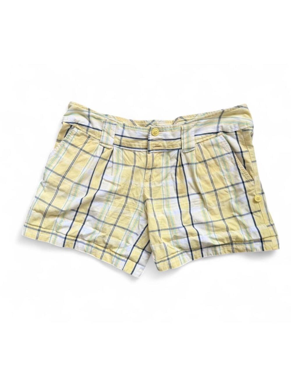Y2K ROXY  yellow plaid women’s shorts size 13
